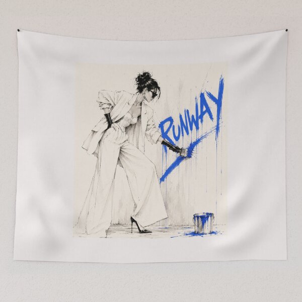 Item preview, Luxury Street Art—Elegant Graffiti with a blue twist. designed and sold by NewtBoo.