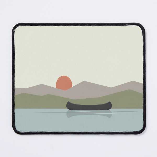 Item preview, Minimalist Canoe Lake Mountain Sunrise Nature designed and sold by InspiredCreatives.