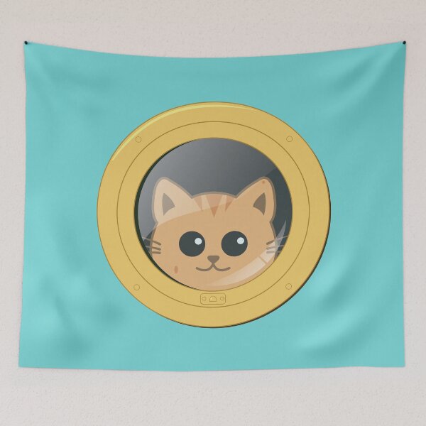Item preview, Cute Cat Behind Boat Porthole Ginger Kitten designed and sold by CreativeBridge.