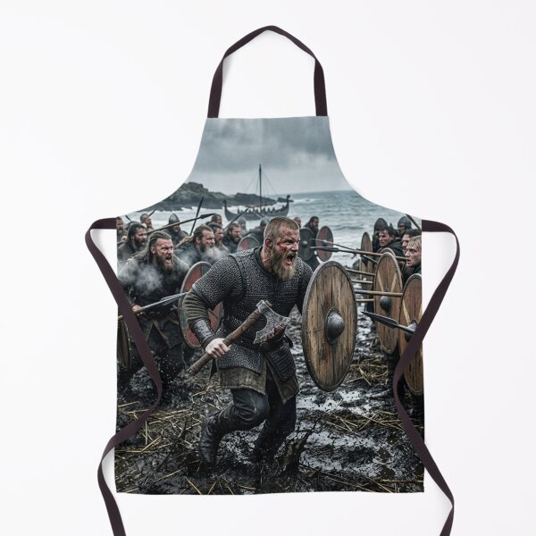 Item preview, Fierce Viking Warriors Battle On The Coast designed and sold by NiceArtsPlace.