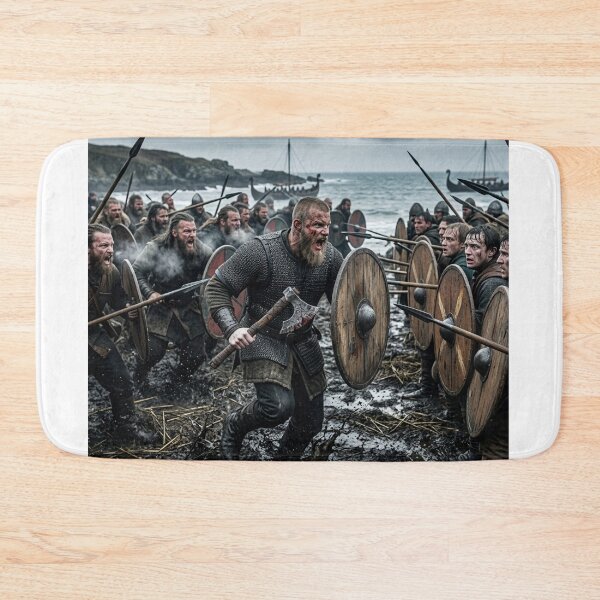 Item preview, Fierce Viking Warriors Battle On The Coast designed and sold by NiceArtsPlace.