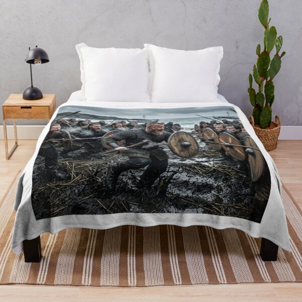 Item preview, Fierce Viking Warriors Battle On The Coast designed and sold by NiceArtsPlace.