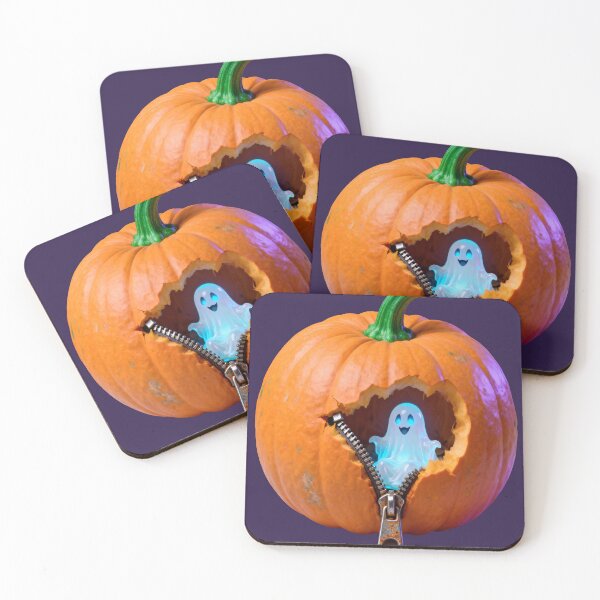 Item preview, Happy Ghost Inside a Cracked Pumpkin designed and sold by OksArtStudio.