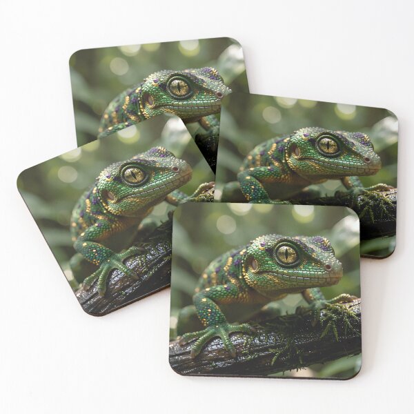 Item preview, The Emerald Guardian: Gemstone Lizard in the Deep Jungle designed and sold by VoidVeilStudio.