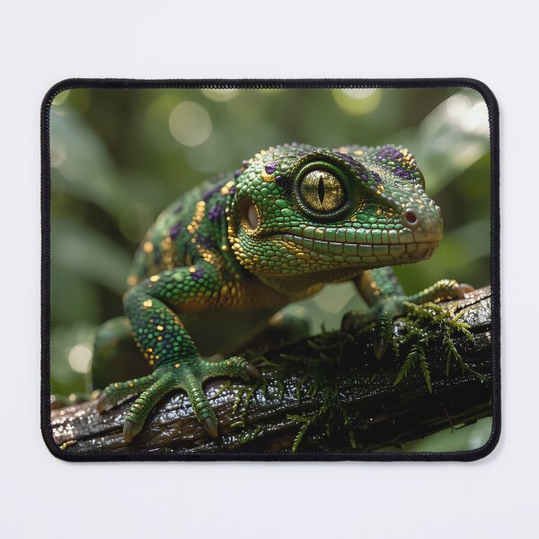Item preview, The Emerald Guardian: Gemstone Lizard in the Deep Jungle designed and sold by VoidVeilStudio.