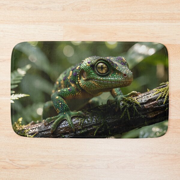 Item preview, The Emerald Guardian: Gemstone Lizard in the Deep Jungle designed and sold by VoidVeilStudio.