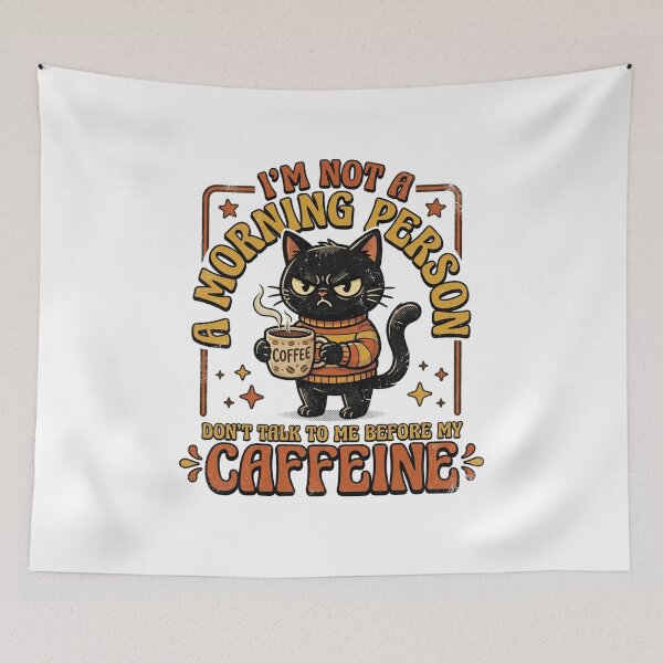 Item preview, Not A Morning Person Angry Cat Coffee designed and sold by NiceArtsPlace.