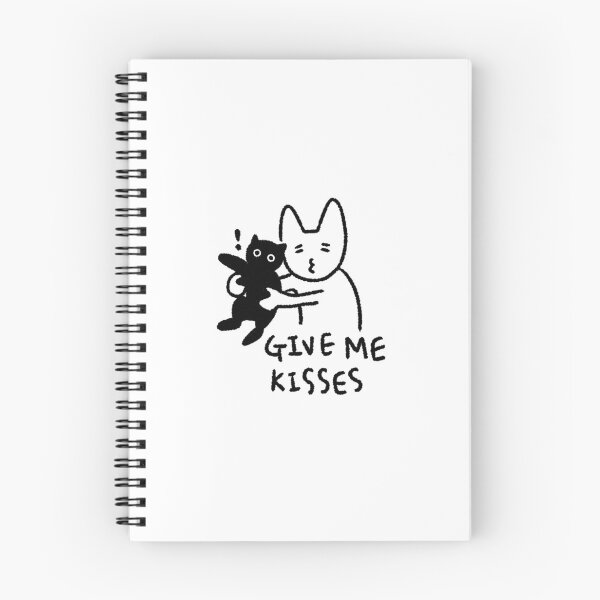 Item preview, White and Black Cat Couple Digital Sticker | Cute Cat Kiss Sticker | “Give Me Kisses” Romantic Cat Sticker for Planners & Journals designed and sold by lazydayz16.