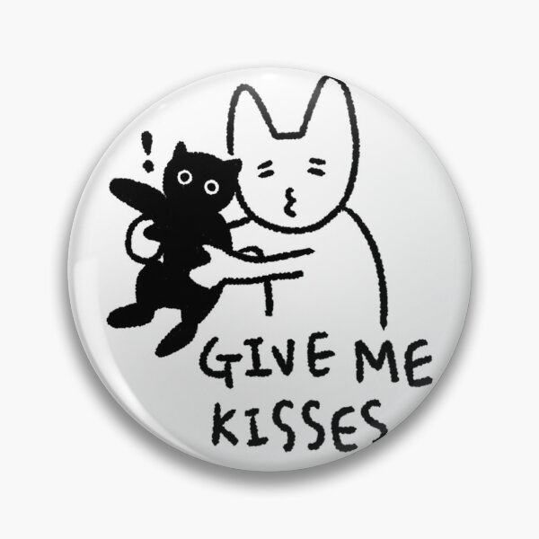 Item preview, White and Black Cat Couple Digital Sticker | Cute Cat Kiss Sticker | “Give Me Kisses” Romantic Cat Sticker for Planners & Journals designed and sold by lazydayz16.