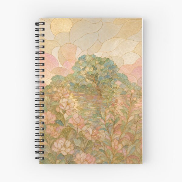 Item preview, Monet Garden Sunset Art Nouveau Stained Glass designed and sold by PetalAndPaneStudio.