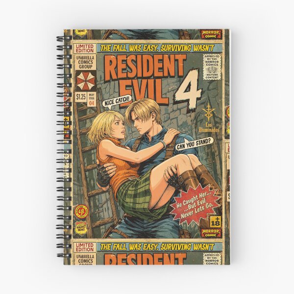 Item preview, Resident Evil 4 Ashley and Leon Vintage Retro Comic Cover Art designed and sold by Back2Collage.