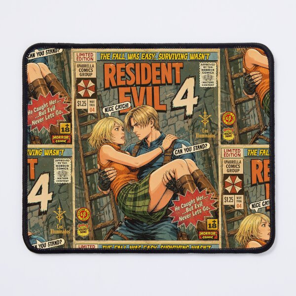 Item preview, Resident Evil 4 Ashley and Leon Vintage Retro Comic Cover Art designed and sold by Back2Collage.