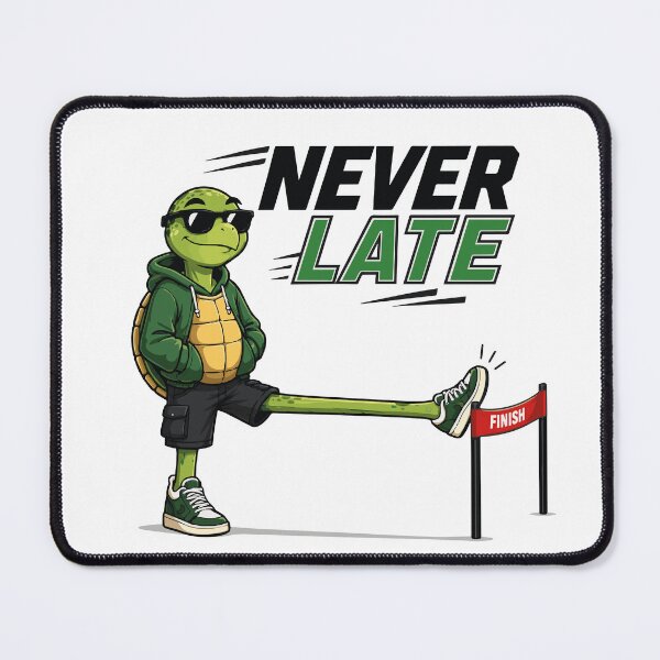 Item preview, Never Late Cool Turtle Racing Mascot Graphic Illustration designed and sold by AbderraimArt.