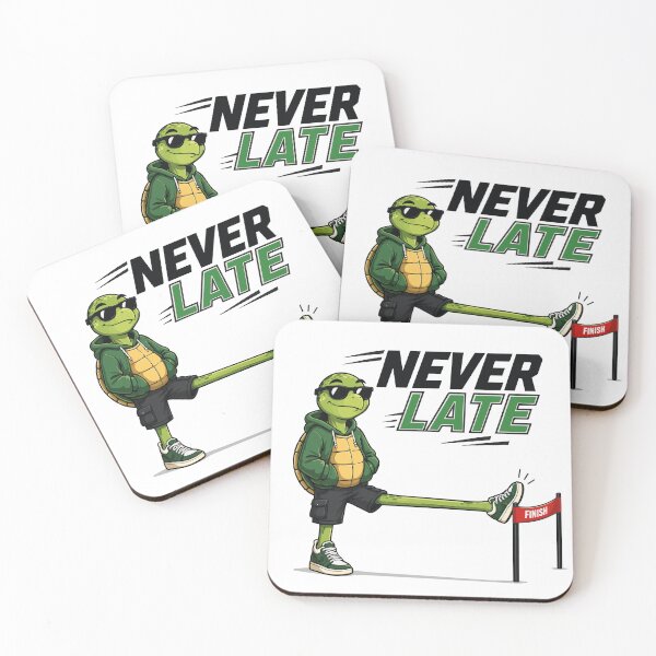 Item preview, Never Late Cool Turtle Racing Mascot Graphic Illustration designed and sold by AbderraimArt.