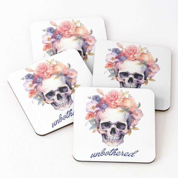 Item preview, Unbothered Skull and Flowers designed and sold by threadsjam.