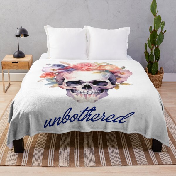Item preview, Unbothered Skull and Flowers designed and sold by threadsjam.