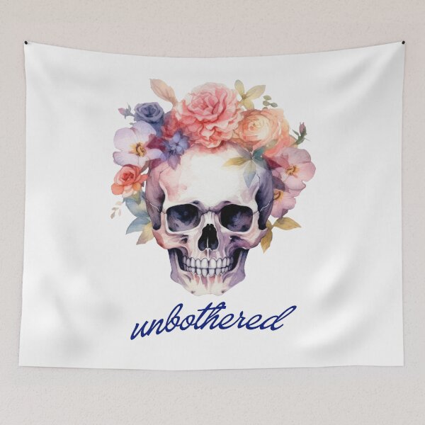 Item preview, Unbothered Skull and Flowers designed and sold by threadsjam.
