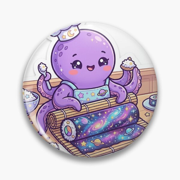 Item preview, Cute Cosmic Galaxy Sushi Chef Octopus designed and sold by NiceArtsPlace.