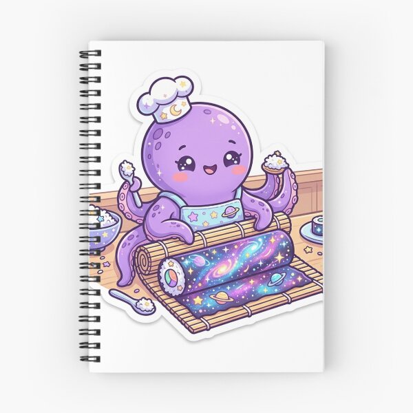 Item preview, Cute Cosmic Galaxy Sushi Chef Octopus designed and sold by NiceArtsPlace.
