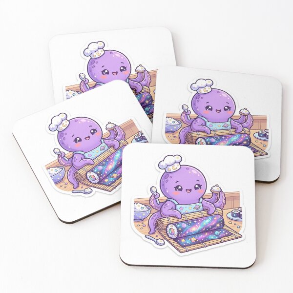 Item preview, Cute Cosmic Galaxy Sushi Chef Octopus designed and sold by NiceArtsPlace.