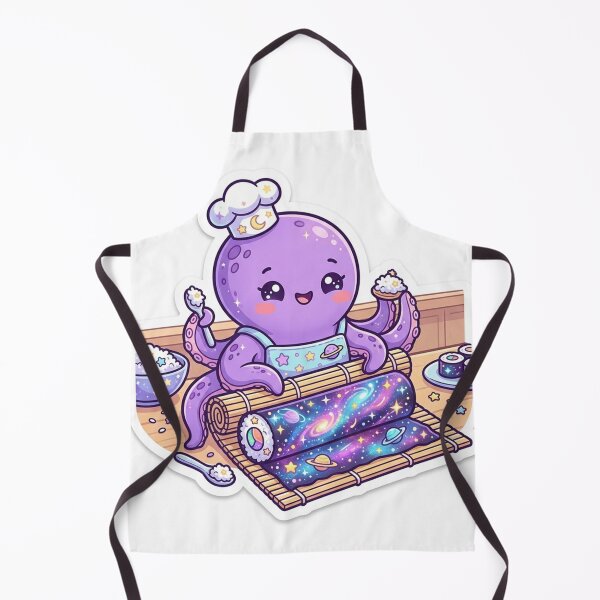 Item preview, Cute Cosmic Galaxy Sushi Chef Octopus designed and sold by NiceArtsPlace.