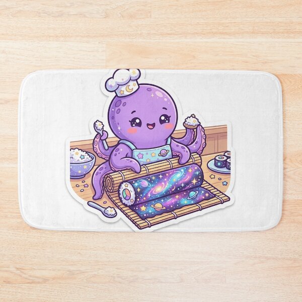 Item preview, Cute Cosmic Galaxy Sushi Chef Octopus designed and sold by NiceArtsPlace.