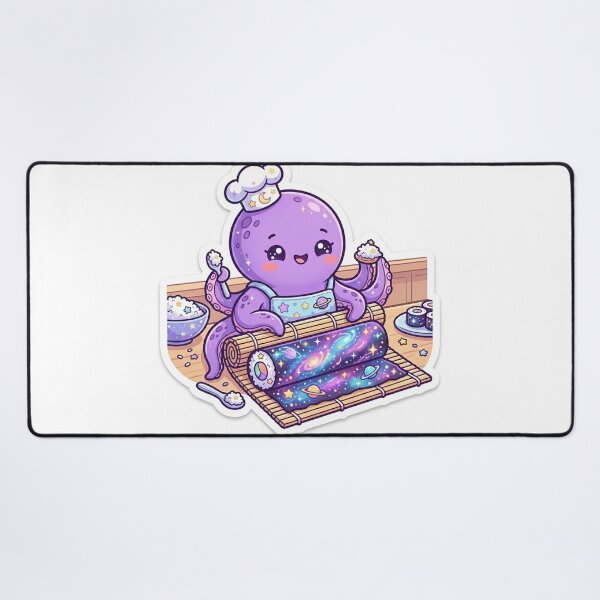 Item preview, Cute Cosmic Galaxy Sushi Chef Octopus designed and sold by NiceArtsPlace.