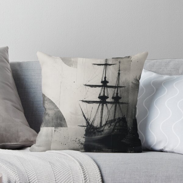 Item preview, Vintage Sailing Ship Wall Art | Nautical Canvas Print | Coastal Minimalist Home Decor designed and sold by WittyUnknown.
