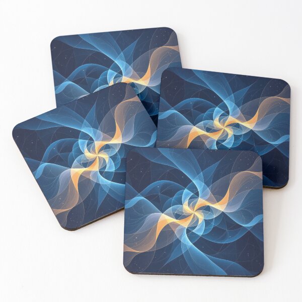 Item preview, Blue Gold Spiral Waves designed and sold by Harmonic_Layers.