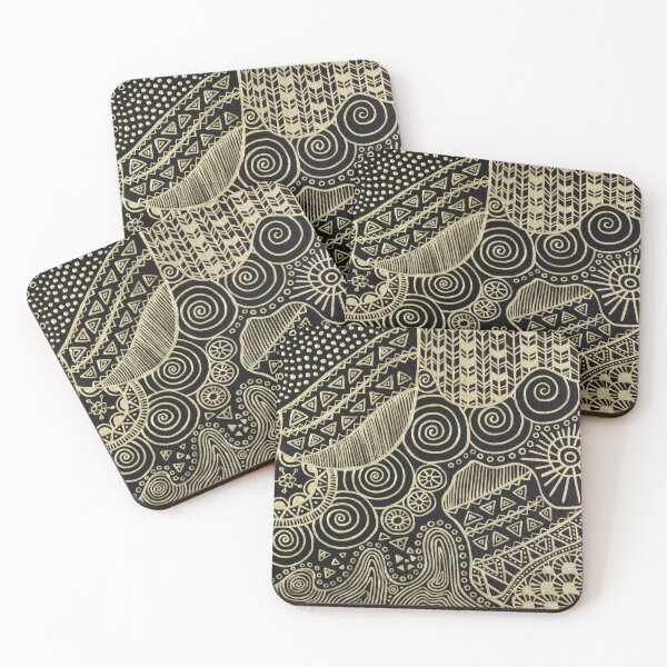 Artikelvorschau, Gold and black doodle  entworfen und verkauft von Yue Zeng Art Studio.