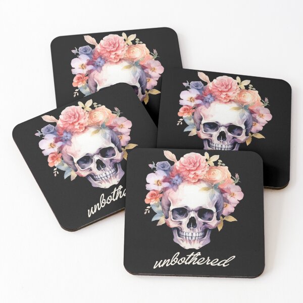 Item preview, Unbothered Skull and Flowers designed and sold by threadsjam.