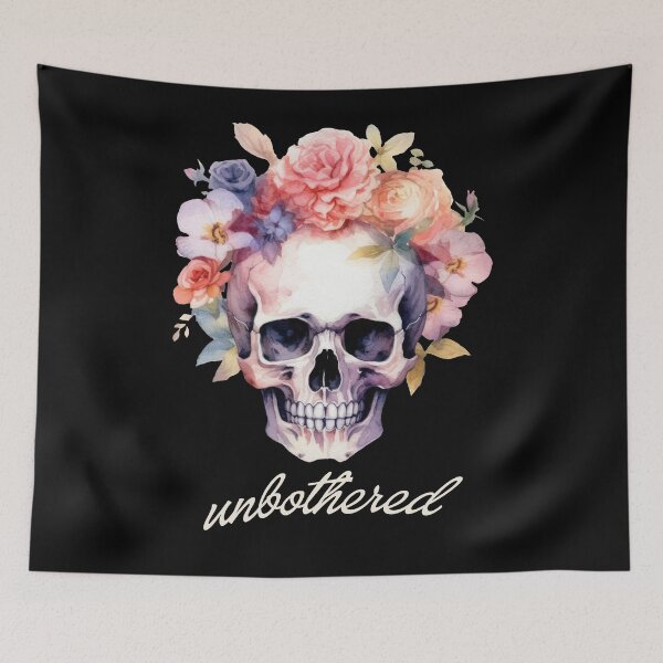 Item preview, Unbothered Skull and Flowers designed and sold by threadsjam.