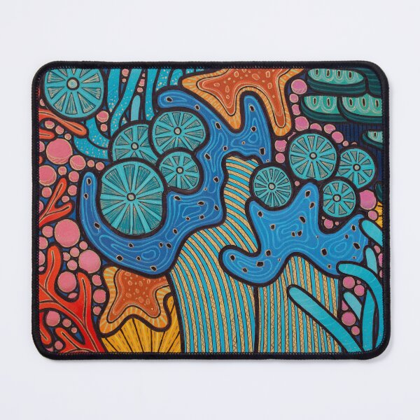 Item preview, Coral reef blue abstract oil painting designed and sold by Yue Zeng Art Studio.