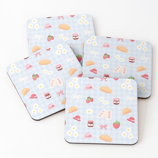 Item preview, Strawberry Picnic on Blue Gingham Background designed and sold by Mohu Store.
