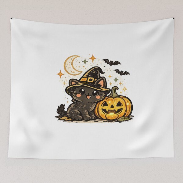 Item preview, Cute Halloween Black Cat Pumpkin designed and sold by Ghostlycats2026.