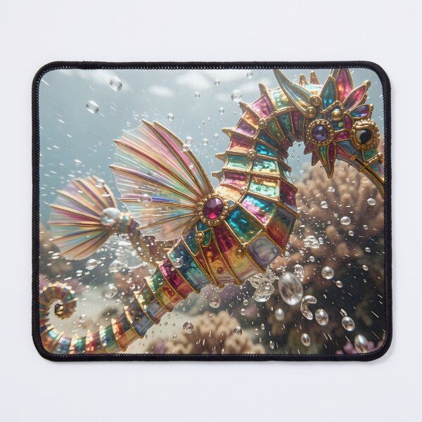 Item preview, The mechanical seahorse in rainbow colors designed and sold by VoidVeilStudio.