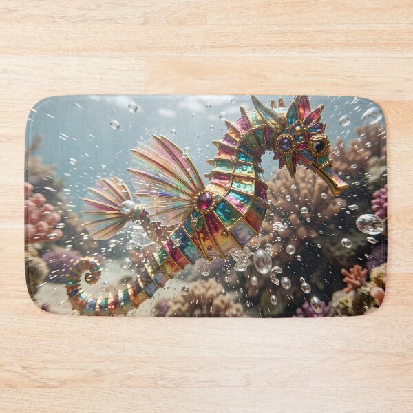 Item preview, The mechanical seahorse in rainbow colors designed and sold by VoidVeilStudio.