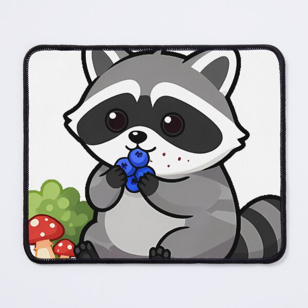 Item preview, Raccoon Eating Wild Berries Near Mushrooms designed and sold by pumsquare.