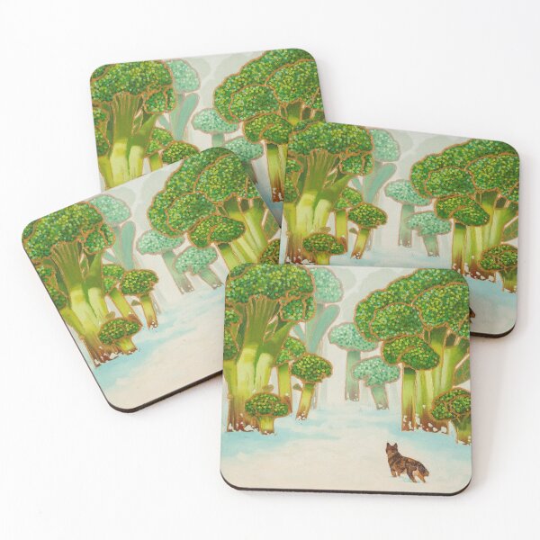 Item preview, Broccoli forest original fantasy oil painting designed and sold by Yue Zeng Art Studio.