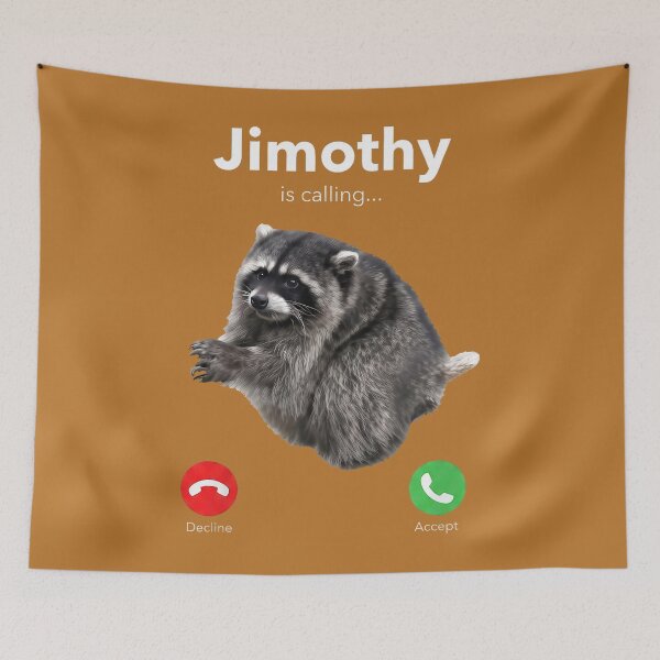Item preview, Funny Jimothy is Calling Funny Raccoon Incoming Phone Call designed and sold by mjohnson9.