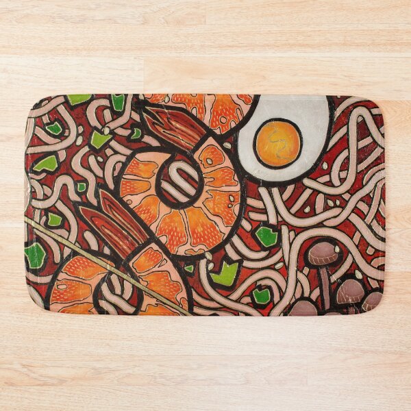 Item preview, Ramen noodle Shrimp abstract oil painting designed and sold by Yue Zeng Art Studio.