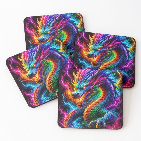 Item preview, Cosmic Neon Rainbow Dragon Lord Art designed and sold by AgnesB77.