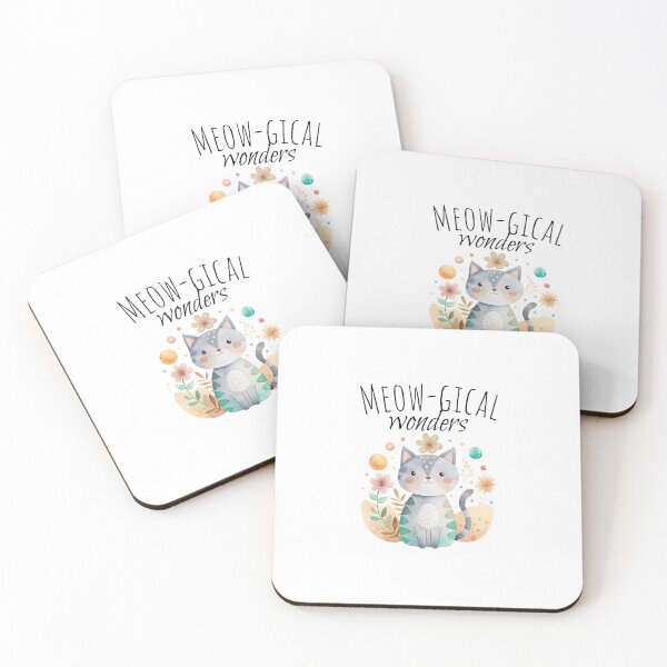 Item preview, Meow-gical Wonders Cute Watercolor Cat Floral Art Sticker  designed and sold by Amituniqart.
