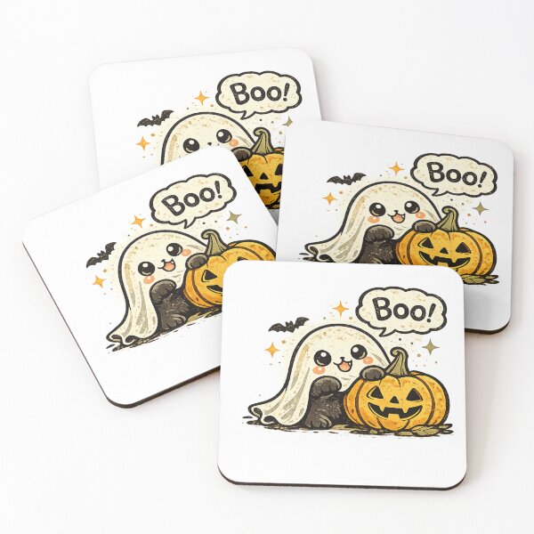 Item preview, Cute Halloween Ghost Cat with Pumpkin designed and sold by Ghostly Cats.