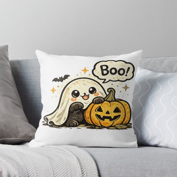 Item preview, Cute Halloween Ghost Cat with Pumpkin designed and sold by Ghostly Cats.