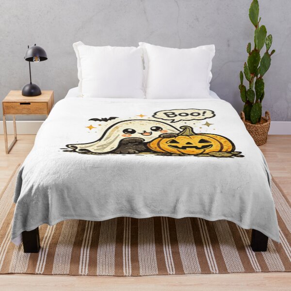 Item preview, Cute Halloween Ghost Cat with Pumpkin designed and sold by Ghostlycats2026.