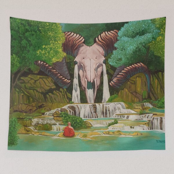 Item preview, Ram skull waterfall designed and sold by Yue Zeng Art Studio.