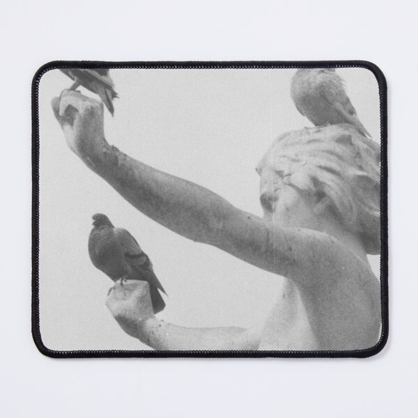 Item preview, Close up of pigeons perched atop the USS Maine National Monument in Central Park vintage black and white photograph art print designed and sold by Astrid Arkhangelsky.