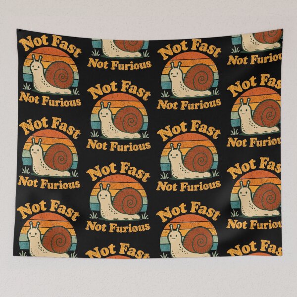 Item preview, Not Fast Not Furious Funny Vintage Snail Animal Lover Sunset designed and sold by PixlCrypt.