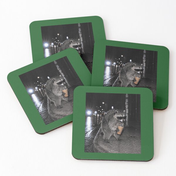 Item preview, Ice Coffee Latte Raccoon Cute Wildlife Jimothy Urban Meme designed and sold by FrankIsabel.